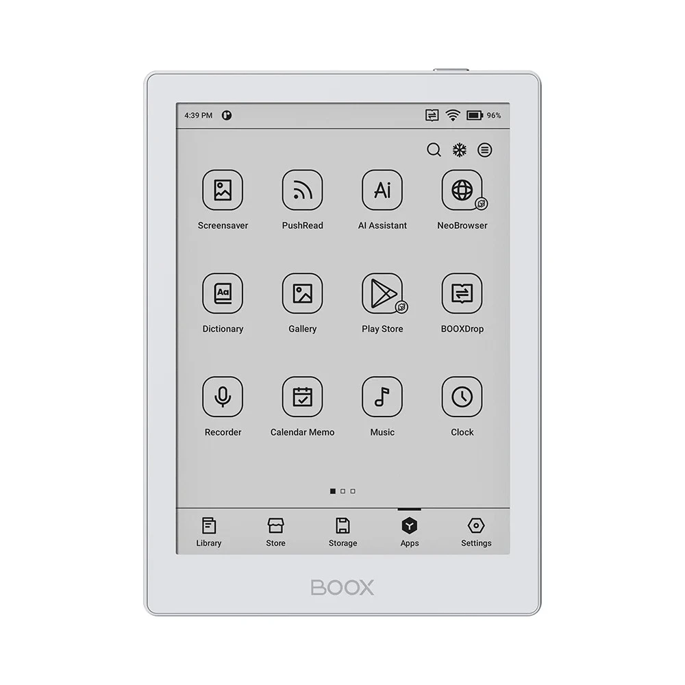 Tableta E-Ink Boox GO 6, 6 inch, Octa-Core, 2GB RAM, 32 GB, Android 11, Alb